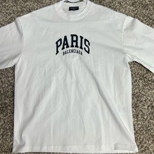 Balenciaga City Paris Logo T-Shirt White